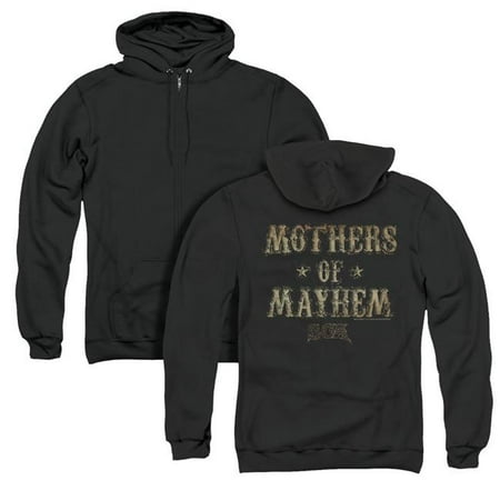 Trevco Sportswear SOA170BK-AZH-6 Sons of Anarchy & Mothers of Mayhem Back Print Adult Zipper Hoodie, Black - 3X