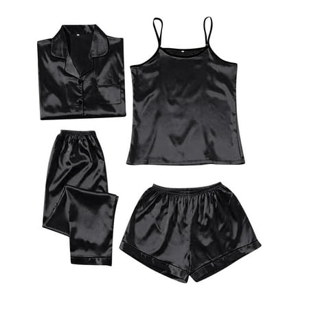 LBECLEY Pajama Set for Women and Shorts New Solid Ice Silk Pajamas Women s Home Suit Flamingo Print Fashion Slim Pajamas Four Piece Set for All Seasons Winter Slippers for Teen Girls Black M
LBECLEY Pajama Set for Women and Shorts New Solid Ice Silk Pajamas Women s Home Suit Flamingo Print Fashion Slim Pajamas Four Piece Set for All Seasons Winter Slippers for Teen Girls Black M