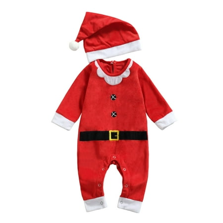 Sunisery Toddler Baby Boys Girls Christmas Outfits Long Sleeve Jumpsuit with Hat Set Santa Xmas Romper Red 6-12 Months
Sunisery Toddler Baby Boys Girls Christmas Outfits Long Sleeve Jumpsuit with Hat Set Santa Xmas Romper Red 6-12 Months