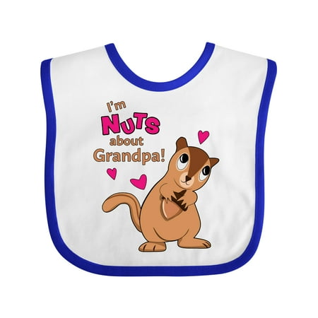 Inktastic I m Nuts About Grandpa Gift Baby Boy or Baby Girl Bib