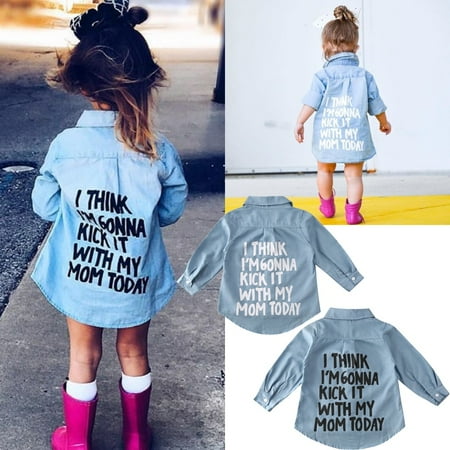Toddler Kid Baby Boy Girl Long Sleeve Denim Letters Button T-Shirt Tops Spring Fall Coat Jacket Clothes Outfits
Toddler Kid Baby Boy Girl Long Sleeve Denim Letters Button T-Shirt Tops Spring Fall Coat Jacket Clothes Outfits