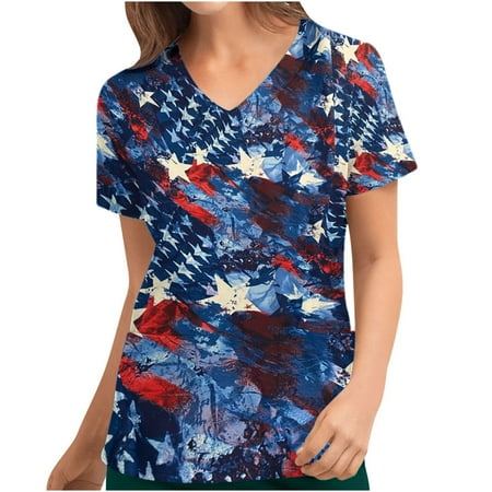 Summer Savings Clearance 2023! 4th of July Shirts for Women Summer Vintage American Flag Print Short Sleeve V Neck Scrubs Tops Nurse Working Uniforms with Pockets
Summer Savings Clearance 2023! 4th of July Shirts for Women Summer Vintage American Flag Print Short Sleeve V Neck Scrubs Tops Nurse Working Uniforms with Pockets