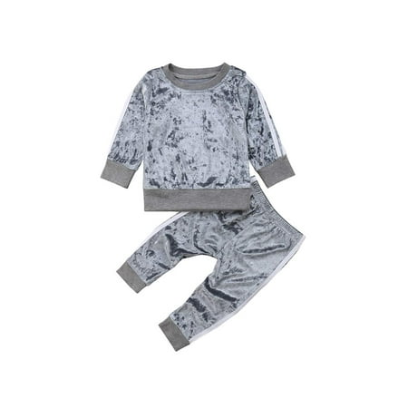 ZAXARRA 2PCS Toddler Baby Infant Girls Sweatshirt Hoodies Long Sleeve Outfit