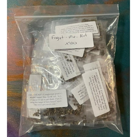 100 packets FORGET ME NOT flower seeds packs wedding funeral party fav Go