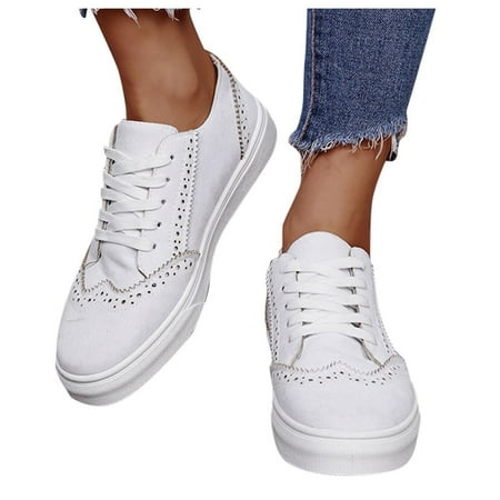 Zizocwa Casual Platform Casual Shoes for Women Breathable Lace-Up Pu Leather Low Top Sneakers Non Slip Comfortable Walking Shoes White Size7.5
Zizocwa Casual Platform Casual Shoes for Women Breathable Lace-Up Pu Leather Low Top Sneakers Non Slip Comfortable Walking Shoes White Size7.5