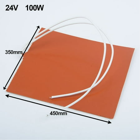24V 100W Silicone Heater Pad For Printer Heated Bed Heating Mat 350*400mm