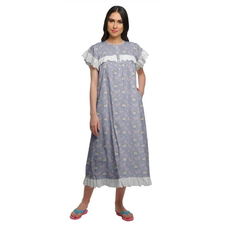 Moomaya WoMen s Lace Border Cotton Sleepwear Gown Button Placket Nightdress
Moomaya WoMen s Lace Border Cotton Sleepwear Gown Button Placket Nightdress