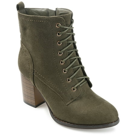 Journee Collection Womens Baylor Lace Up Stacked Heel Booties