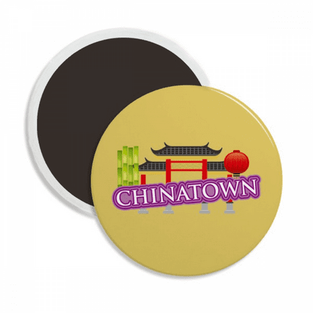 purple china town round ceracs fridge magnet keepsake decoration