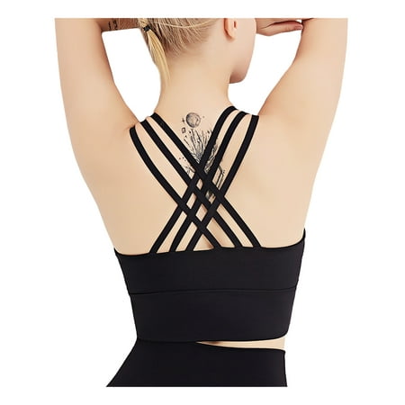 Strappy Crisscross Back Padded Wirefree Yoga Activewear Sports Bras Top for Women Black X-Large
Strappy Crisscross Back Padded Wirefree Yoga Activewear Sports Bras Top for Women Black X-Large