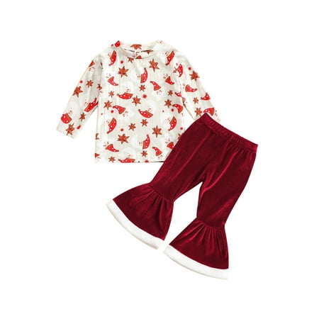 AMILIEe Toddler Baby Girls Autumn Clothes Set Long Sleeve Round Neck Santa Star Print Pullover Flare Pants Set
AMILIEe Toddler Baby Girls Autumn Clothes Set Long Sleeve Round Neck Santa Star Print Pullover Flare Pants Set