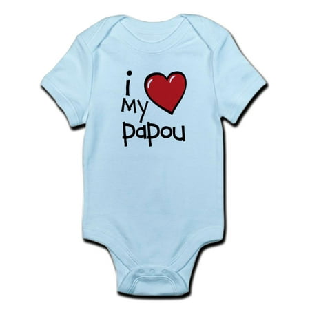 CafePress - I Love My Papou Baby Bodysuit - Baby Light Bodysuit