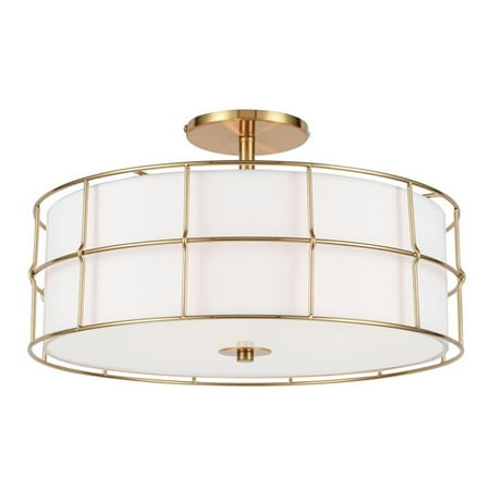 Dainolite ALC-163SF-AGB 16 in. Alcala 3 Light Incandescent Semi-Flush Mount Fixture Aged Brass & White Shade
Dainolite ALC-163SF-AGB 16 in. Alcala 3 Light Incandescent Semi-Flush Mount Fixture Aged Brass & White Shade