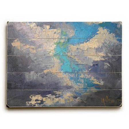 ArteHouse Decorative Wood Sign "A Touch Of Blue" by Artist Carol Schiff, 9" x 12", Solid Wood