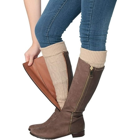 Isadora Paccini Women s Ribbed Knit Leg Warmers LW14-A-BEIGE