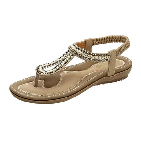 Thong Flat Sandals Casual Beaded Flower Rhinestone T Strap Dress Sandals Adjustable Ankle Buckle Dress Thong Sandals for Women Summer Wedding
Thong Flat Sandals Casual Beaded Flower Rhinestone T Strap Dress Sandals Adjustable Ankle Buckle Dress Thong Sandals for Women Summer Wedding