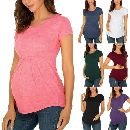 Tejiojio Maternity/Labor/Nursing Clothing Clearance Pregnant Womans Solid Color Print Short Sleeve Woman Casual Clothe Top
Tejiojio Maternity/Labor/Nursing Clothing Clearance Pregnant Womans Solid Color Print Short Sleeve Woman Casual Clothe Top