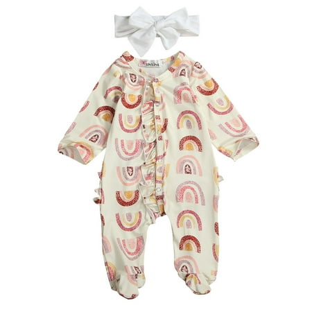 Yinyinxull Newborn Baby Girls One Piece Jumpsuit Long Sleeve Footies Romper with Headband Yellow 6-12 Months
Yinyinxull Newborn Baby Girls One Piece Jumpsuit Long Sleeve Footies Romper with Headband Yellow 6-12 Months