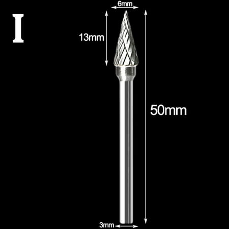 1pc 3x6mm Tungsten Carbide Burrs Rotary Drill Die Grinder Carving Bit Double Cut