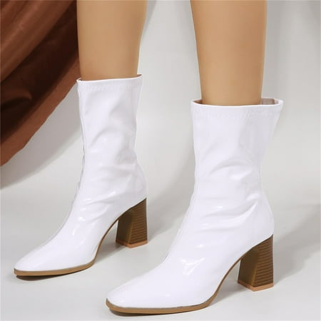 Gubotare Womens Boots Fall 2022 Women s Chelsea Boots Chunky Heel Slip On Ankle Booties With Elastic Sided White 8
Gubotare Womens Boots Fall 2022 Women s Chelsea Boots Chunky Heel Slip On Ankle Booties With Elastic Sided White 8