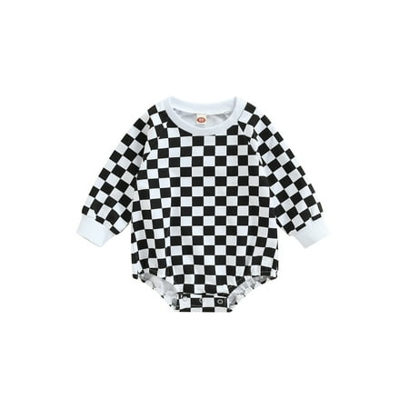 Jkerther Infant Baby Checkerboard Print Romper Long Sleeve Round Neck Triangle Bodysuit for Girl Boy
Jkerther Infant Baby Checkerboard Print Romper Long Sleeve Round Neck Triangle Bodysuit for Girl Boy