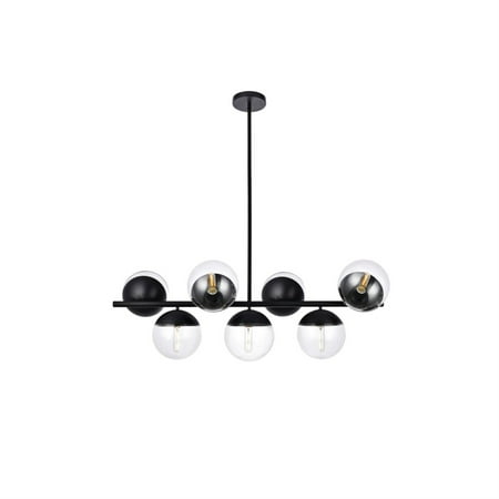 Eclipse 7 Lights Black Pendant With Clear Glass