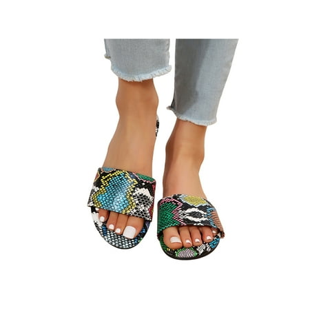Woobling Ladies Slide Sandal Summer Slides Snake Pattern Flat Sandals Womens Beach Shoes Comfort Slip On Casual Green 9
Woobling Ladies Slide Sandal Summer Slides Snake Pattern Flat Sandals Womens Beach Shoes Comfort Slip On Casual Green 9