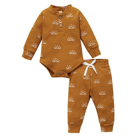 Yinyinxull Toddler Infant Baby Boys Girls Clothes Sets 2Pcs Sun Printed Long Sleeve Romper Tops Pants Brown 0-3 Months
Yinyinxull Toddler Infant Baby Boys Girls Clothes Sets 2Pcs Sun Printed Long Sleeve Romper Tops Pants Brown 0-3 Months
