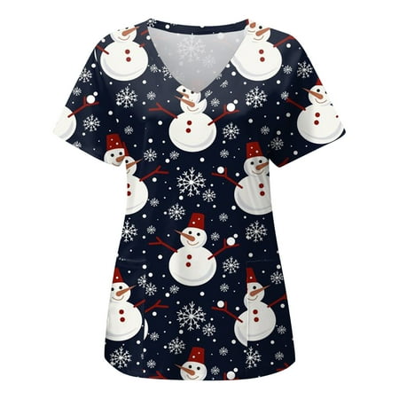 Scrub Tops for Women Christmas Short Sleeve Shirts Relaxed-Fit V-Neck Classic Graphic Tees Printed Shirt Blouses Workwear
Scrub Tops for Women Christmas Short Sleeve Shirts Relaxed-Fit V-Neck Classic Graphic Tees Printed Shirt Blouses Workwear