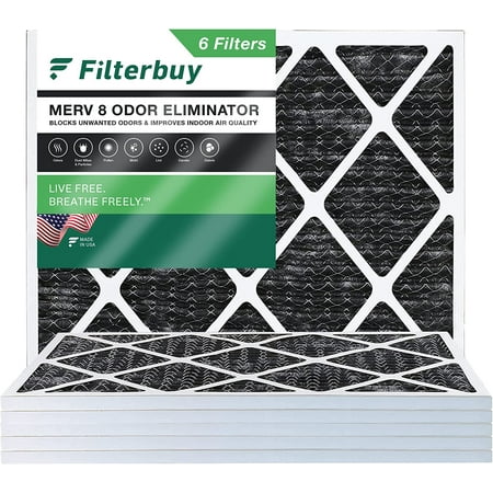 Filterbuy 16x18x1 MERV 8 Odor Eliminator Pleated HVAC AC Furnace Air Filters with Activated Carbon (6-Pack)
Filterbuy 16x18x1 MERV 8 Odor Eliminator Pleated HVAC AC Furnace Air Filters with Activated Carbon (6-Pack)