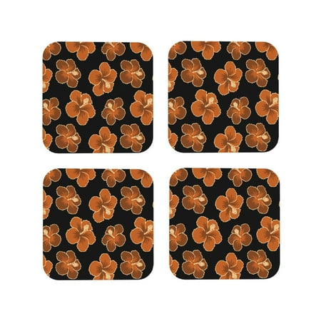 Coasters Set of 4 - Black Orange Flower Drink Coasters for Tabletop Protection Leather Coasters for Living Room Decor and Housewarming Gift Square
Coasters Set of 4 - Black Orange Flower Drink Coasters for Tabletop Protection Leather Coasters for Living Room Decor and Housewarming Gift Square