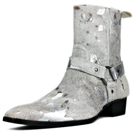 OSSTONE Dress Boots Chelsea Pony Hair Leopard Boots for Men Zipper-up Leather Casual Heel Shoes JY037-Silver-10.5 Silver
OSSTONE Dress Boots Chelsea Pony Hair Leopard Boots for Men Zipper-up Leather Casual Heel Shoes JY037-Silver-10.5 Silver