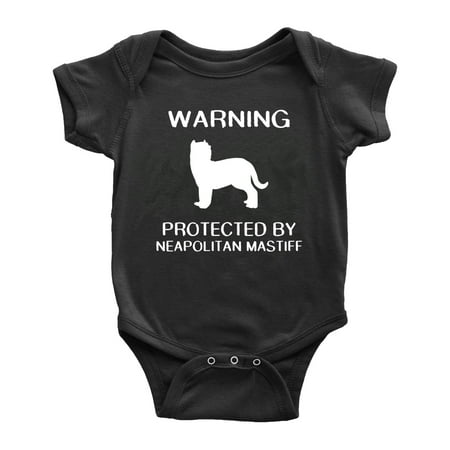 Warning: Protected by A Neapolitan Mastiff Dog Funny Baby Bodysuits (Black 6-12 Months)
Warning: Protected by A Neapolitan Mastiff Dog Funny Baby Bodysuits (Black 6-12 Months)