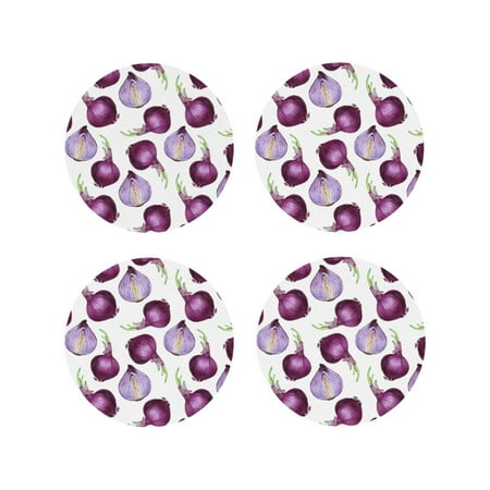 Leather Coasters Set of 4 - purple Onion print Lightweight Non-Slip Drink Coasters for Desk Anti-Scalding Desk Cup Coasters for Office Table Decor Round Shape
Leather Coasters Set of 4 - purple Onion print Lightweight Non-Slip Drink Coasters for Desk Anti-Scalding Desk Cup Coasters for Office Table Decor Round Shape