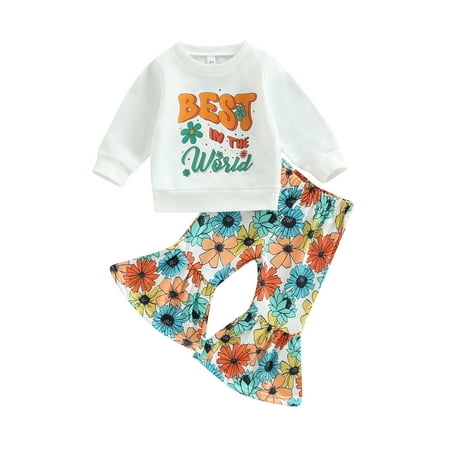 Canrulo Toddler Baby Girls Clothes Flower Long Sleeve Pullover Tops T-Shirt Flared Pants 2 Piece Outfits White 18-24 Months
Canrulo Toddler Baby Girls Clothes Flower Long Sleeve Pullover Tops T-Shirt Flared Pants 2 Piece Outfits White 18-24 Months