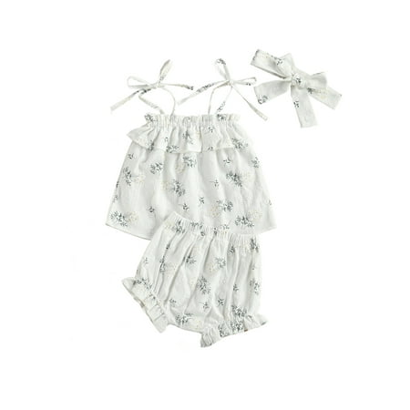 Canrulo Summer Baby Girls Clothes 3pcs Floral Vest Tops Shorts Headband Outfits Set White 12-18 Months
Canrulo Summer Baby Girls Clothes 3pcs Floral Vest Tops Shorts Headband Outfits Set White 12-18 Months