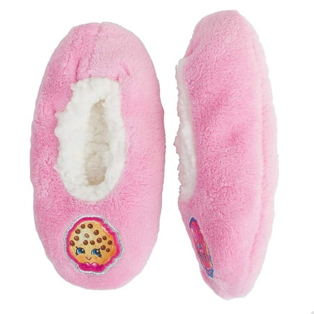 Shopkins Fuzzy Baba Cookie Girls Pink Slipper Socks Small/Medium (8-13)