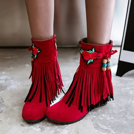 Fashion Embroidery Soft Fringed Boots Pendant Warm Flat Inner Women s Winter Flower Boots Mid Women s Boots
Fashion Embroidery Soft Fringed Boots Pendant Warm Flat Inner Women s Winter Flower Boots Mid Women s Boots
