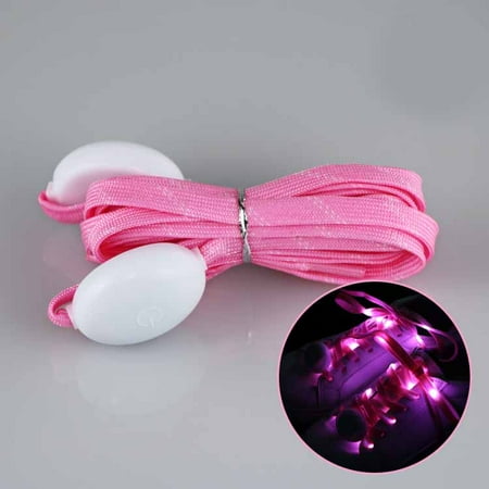 Livesture Imitation Nylon Fluorescent LED Luminous Shoelace Pink
