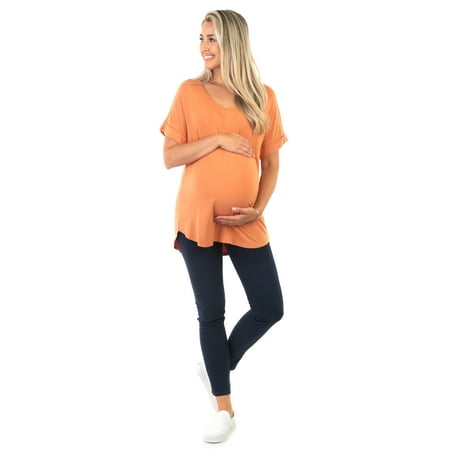 Cuff Sleeve V-Neck Maternity Top