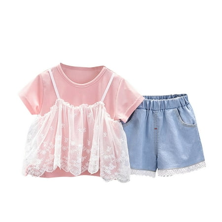 KI-8jcuD Romper Short Sleeve Neutral Outfits Jumpsuit Toddler Kids Girls Clothes Summer Short Sleeve Lace Ribbed Ruffle T Shirt Tops Denim Shorts Casual 2Pcs Outfits Set Baby Girl Winter Clot
KI-8jcuD Romper Short Sleeve Neutral Outfits Jumpsuit Toddler Kids Girls Clothes Summer Short Sleeve Lace Ribbed Ruffle T Shirt Tops Denim Shorts Casual 2Pcs Outfits Set Baby Girl Winter Clot