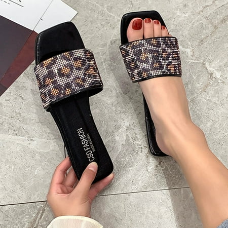 Zunfeo Womens Flat Shoes Clearance- Leopard Printed Rhinestone Slippers Fashion Casual Outdoor Beach Slippers Open Toe Sandals Couple Slippers Brown 6.5
Zunfeo Womens Flat Shoes Clearance- Leopard Printed Rhinestone Slippers Fashion Casual Outdoor Beach Slippers Open Toe Sandals Couple Slippers Brown 6.5