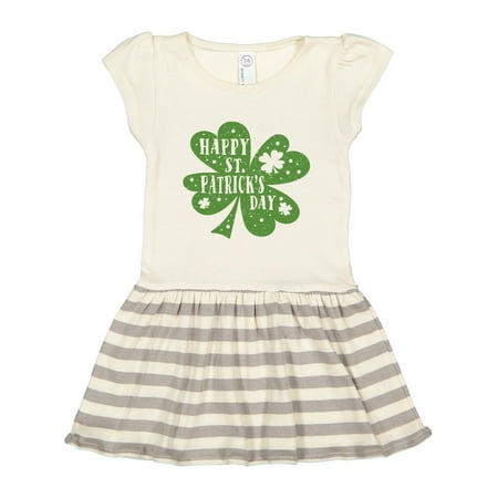 Inktastic Happy St. Patrick s Day Shamrock in Green Gift Toddler Girl Dress