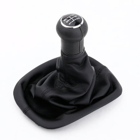 Tomshine New 5 Speed Gear Knob Gaitor Boot Black PU Leather for B5