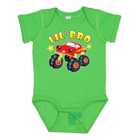 Inktastic Monster Truck Little Bro Gift Baby Boy Bodysuit
