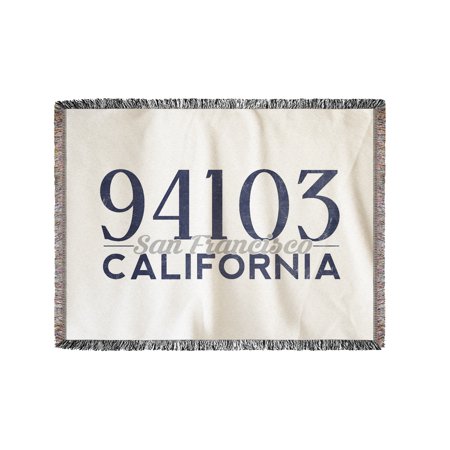 San Francisco, California - 94103 Zip Code (Blue) - Lantern Press Artwork (60x80 Woven Chenille Yarn Blanket)