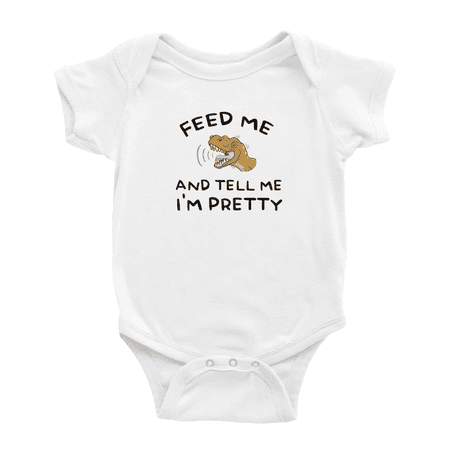 Feed Me and Tell Me I m Pretty Cute Baby Clothing Bodysuits Boy Girl Unisex