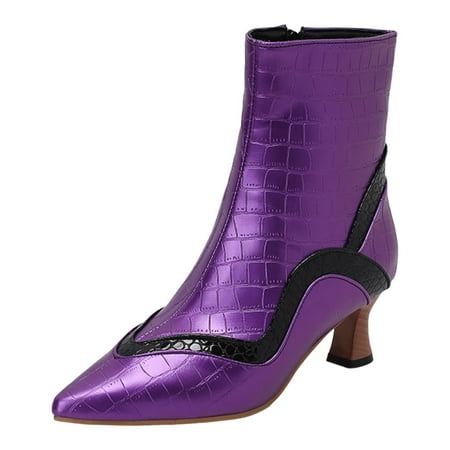kpoplk Boots for Women Ankle Booties Wide Colored Pattern Autumn/Winter Women s Boots Side Zipper Short Boots Women s Fashion (Purple 8.5)
kpoplk Boots for Women Ankle Booties Wide Colored Pattern Autumn/Winter Women s Boots Side Zipper Short Boots Women s Fashion (Purple 8.5)