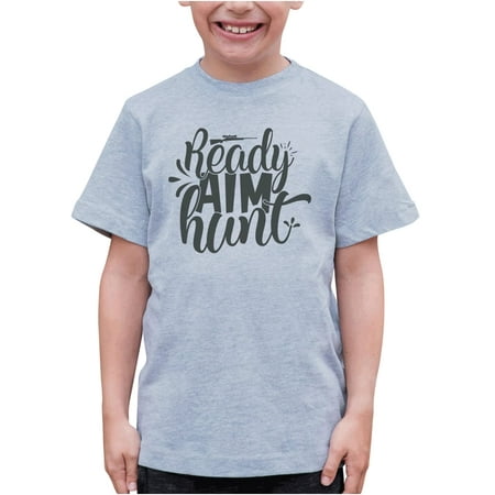7 ate 9 Apparel Kids Hunting Shirts - Ready Aim Hunt Grey T-Shirt 5T