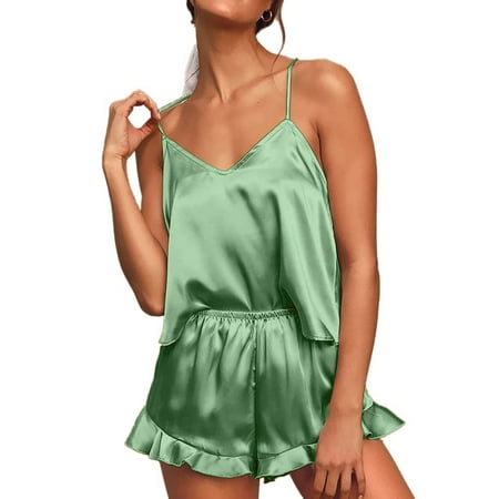 Yubatuo Lingerie for Women Fashion Sexy Suspender Solid Color Two Piece Satin Pajamas Sleepwears
Yubatuo Lingerie for Women Fashion Sexy Suspender Solid Color Two Piece Satin Pajamas Sleepwears